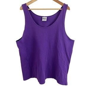 Trend Basics Tank Top Mens XL Purple Vintage Cotton Solid